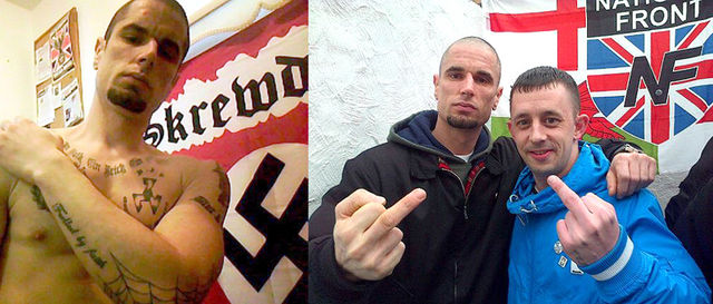 Luke Pippen with Swastika + NWI organiser Shane Calvert