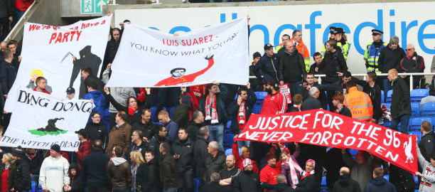 Margaret Thatcher Party - on the terraces with Liverpool