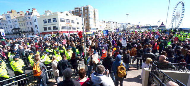 Large anti-fascist counter-protest gathers