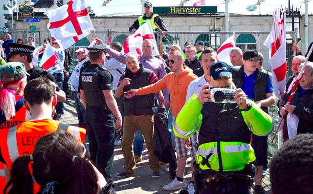 Paul Pitt - centre of photo (brown trousers)