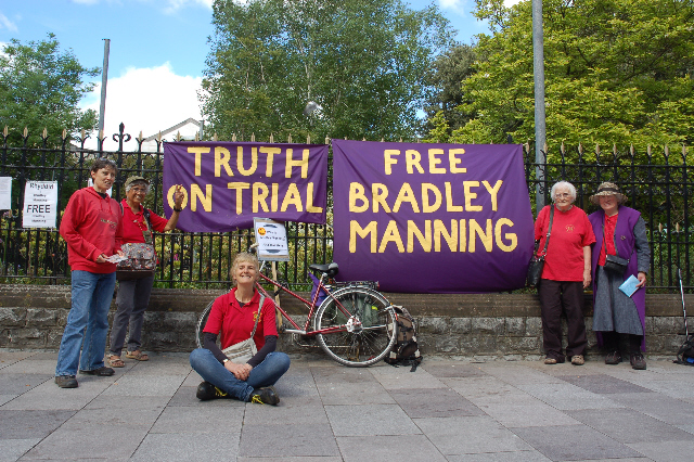 late afternoon: back in the city centre we focus on bradley manning