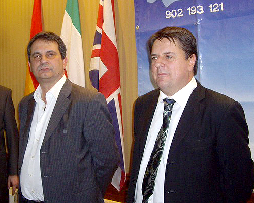 Italian terrorist Roberto Fiore with BNP chairman Nick Griffin