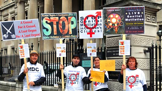 Peaceful protest outside the Royal College of Surgeons of England, 2011