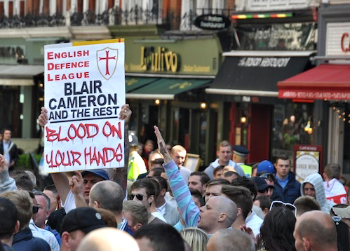 English Defence League, Nazi salute, London, 27 May 2013