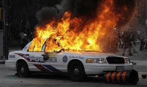 5 points = police vehicle on fire