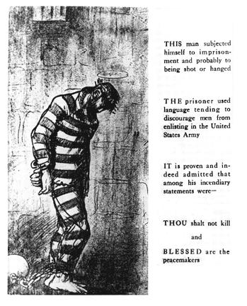 ‘Blessed are the peacemakers’ (1917) by George Bellows depicts Jesus in prison