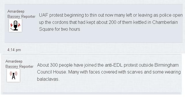 Birmingham Mail estimates of UAF numbers