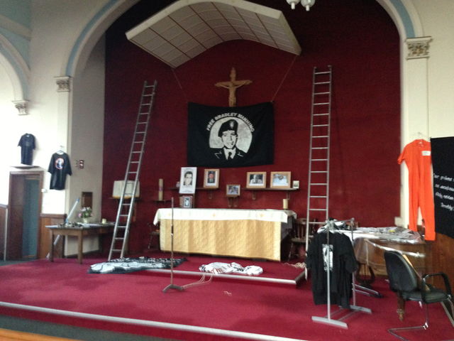 Setting up the altar