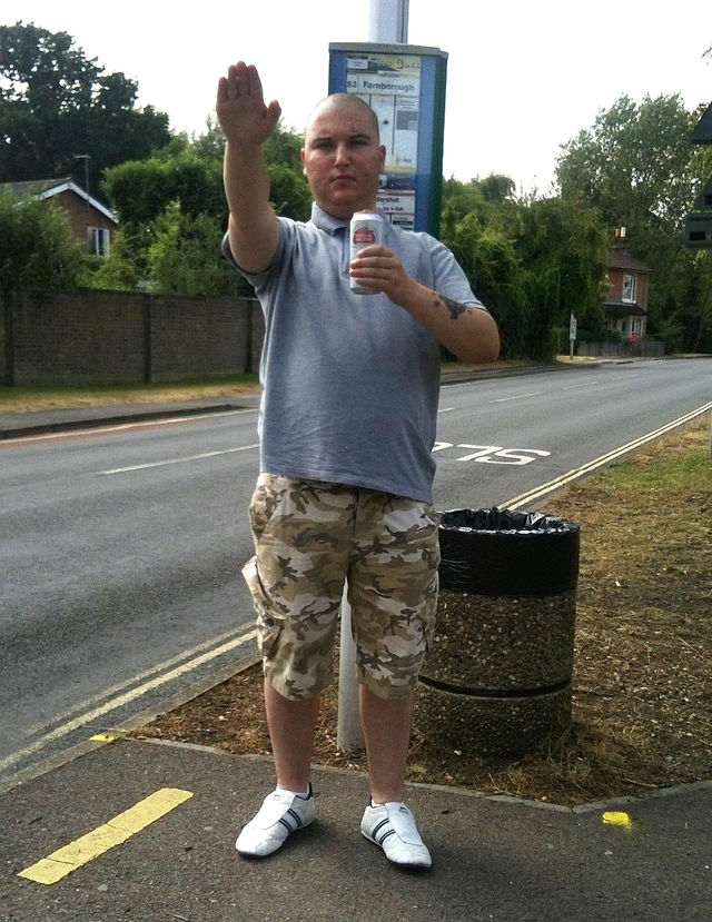 EDL Walthamstow marcher gives another Nazi salute