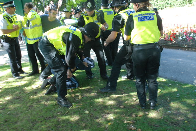 Counter demonstrator arrested