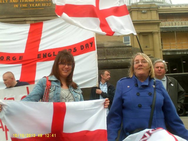 Natasha Malley (left) at Northern Patriotic Front/NF demonstration