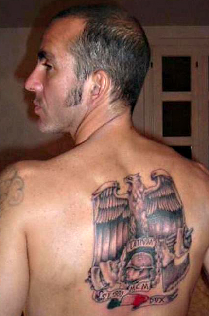 Paolo di Canio shows off Benito Mussolini tattoo