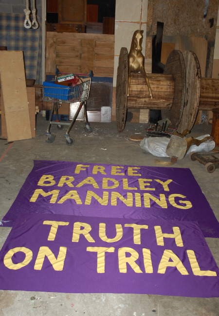 New banners painted and drying