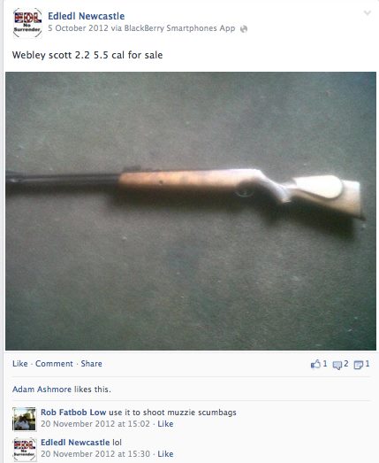 Rob Low stating muslims should be shot