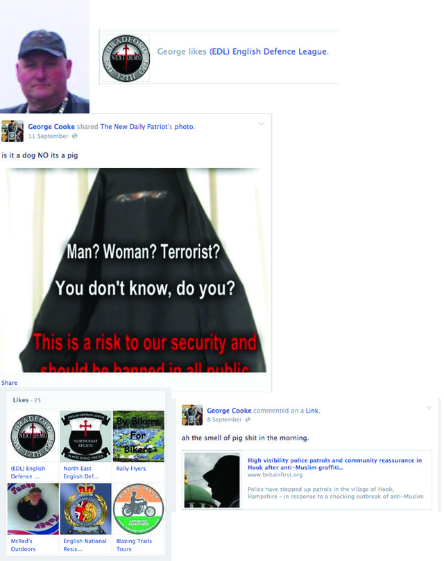 George Cooke with his racist views and support for the EDL