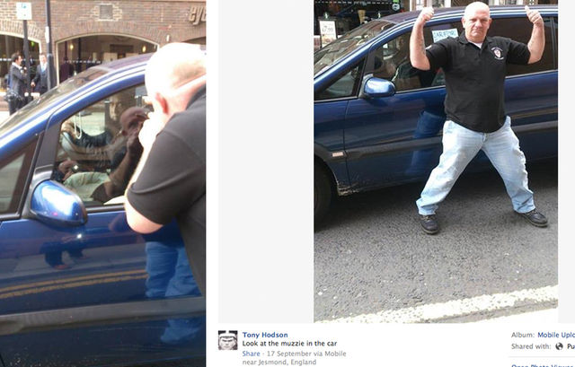 Tony Hodson and EDL friends picking on ordinary people outside Crown Courts
