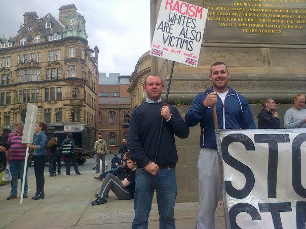 Craig Owens (left) at NF demo recently in Newcastle