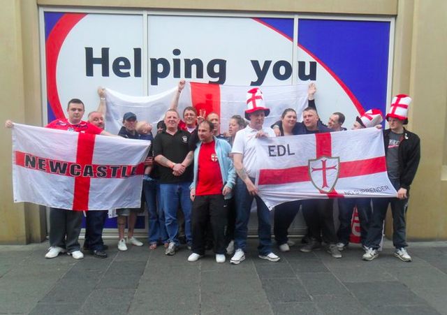 Ian Johnson at EDL demo (second left)