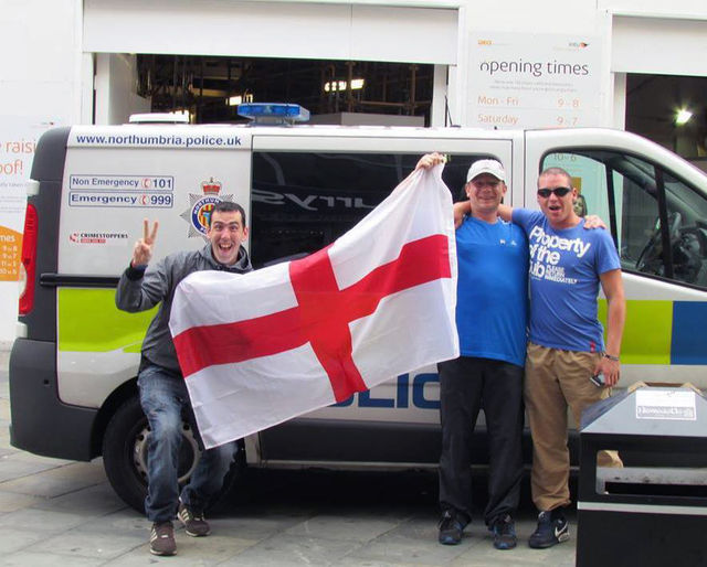 NE EDL/NEI members, Tony Webster (left), Wayne 'North' (right) in Newcastle