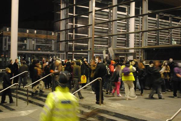 arriving at the Senedd (lifts on the left, 2nd door on right)