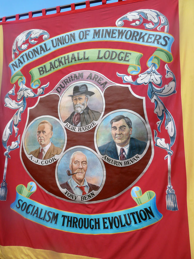 Miners banner at demo