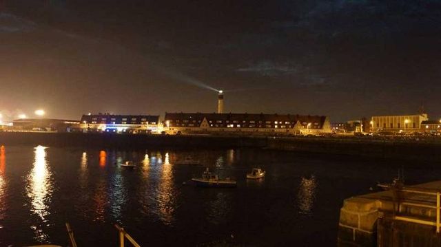 Calais Harbour and Lighthouse viewed from Fort Risban