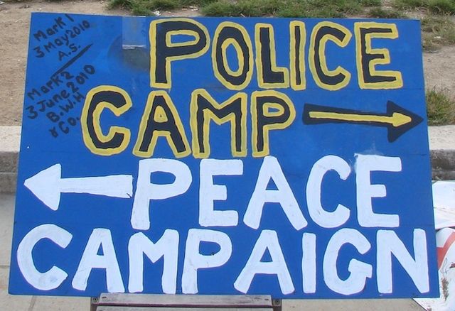 serious: banner stolen by ..you guessed it..the police.. in August 2011.