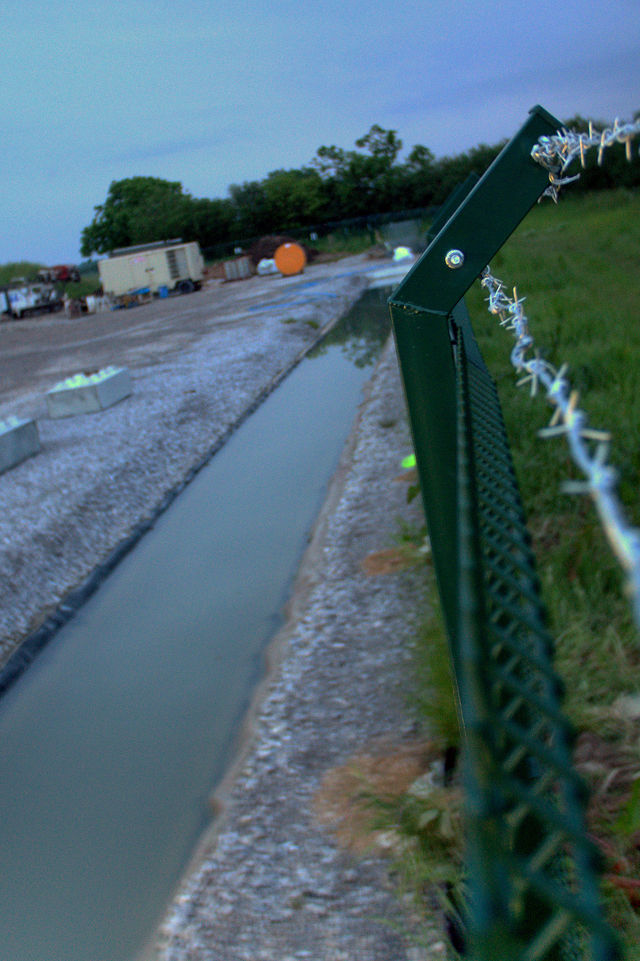 Man made ditches at the West Newton site.
