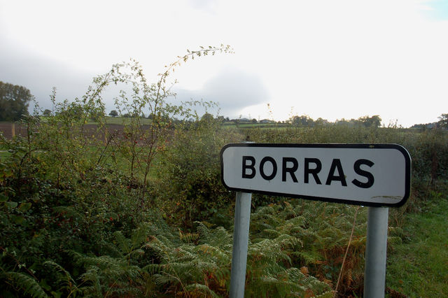 Borras sign near the entrance gate to proposed drill site