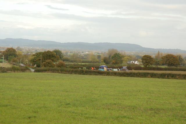 View of camp across the fields from the top of Borras Road