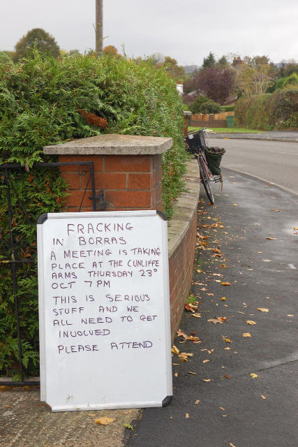 Advert for Thursday's meeting by the road on Smithy Lane