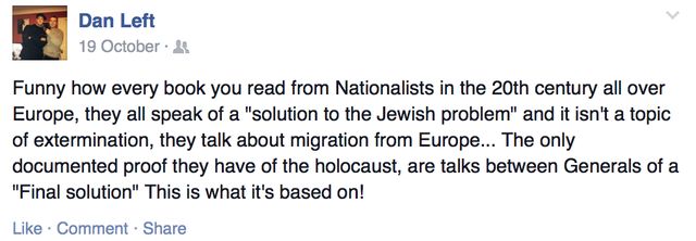 Daniel Wright's Holocaust denial