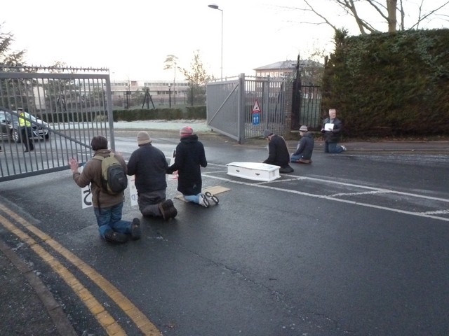 Vehicle gate still partially open shortly after blockade commences