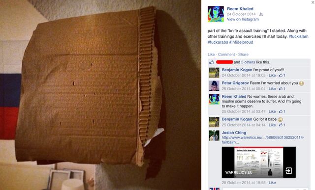 Pegida UK Reem Khaled Knife training