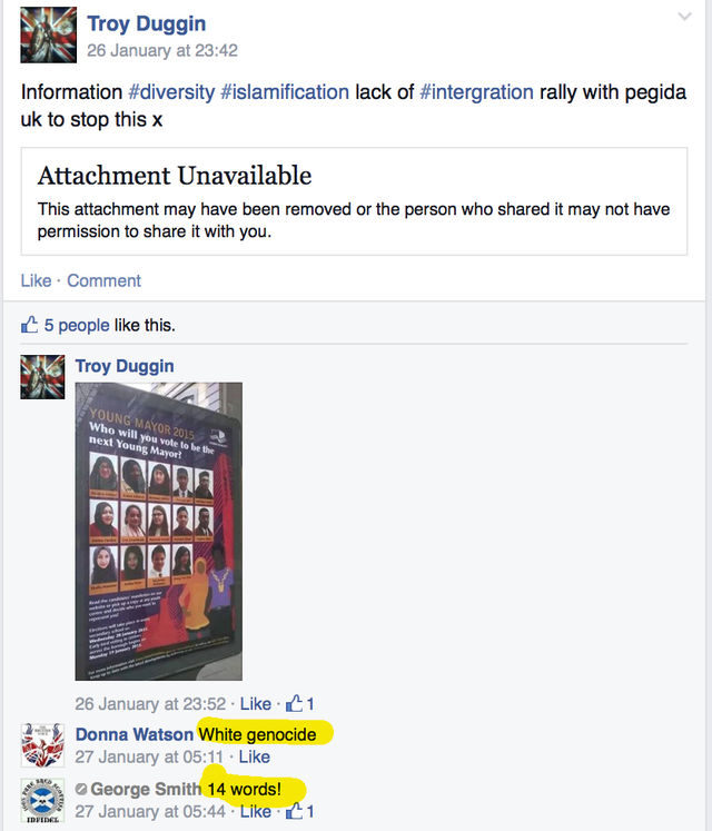 1.1) 14 words on Pegida UK group