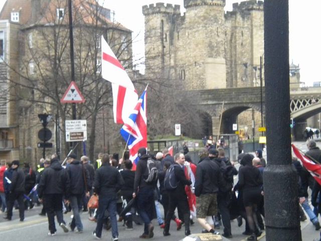 White Man March marches from Central Station down to the Quayside