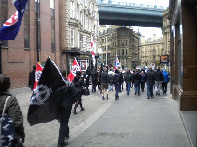 White Man March marches from Central Station down to the Quayside