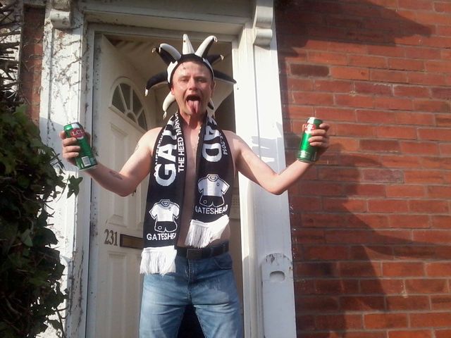 Darren Hirst outside his house