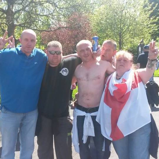 Thomas, Melissa and Shaun at Newcastle EDL demo 17th may 2014