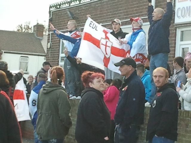 Melissa and Shaun at Shotton EDL demo 9th November 2013