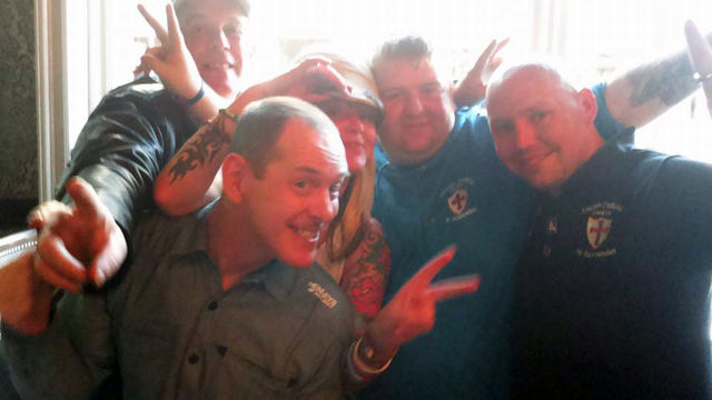 Thomas Donohoe with other North East EDL members