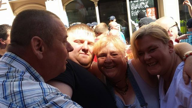 Thomas and Melissa outside EDL Pumpherys bar , Bigg Markett - May 17th 2015