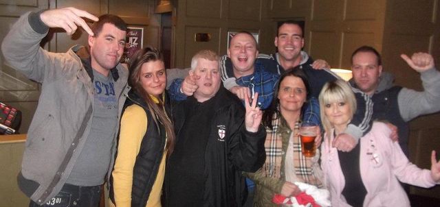 Carlie Slater and Donna Slater with North East EDL members