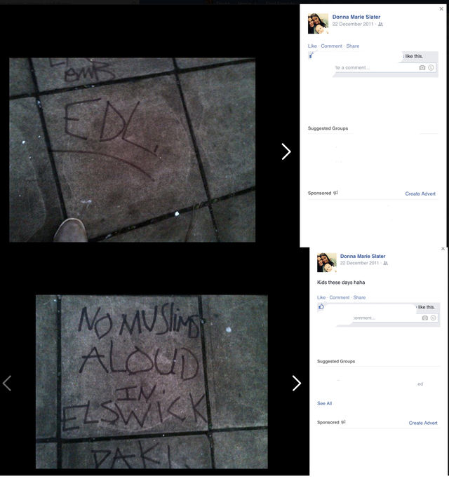 Some of Brad Slaters racist graffiti