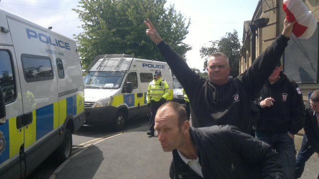 Paul at London EDL tower hamlets demo 2012