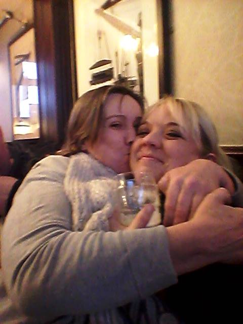 Deborah Humphrey with Hollie Smallwood EDL member,BNP supporter with nazi tattoo