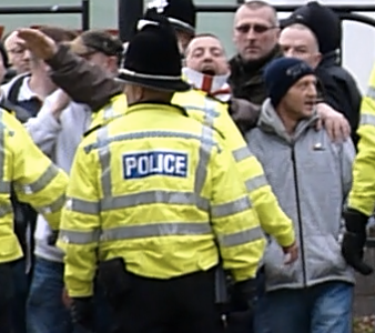 Antonio H Brown at the NEI Ban the Burka Hartlepool demo in November 2013