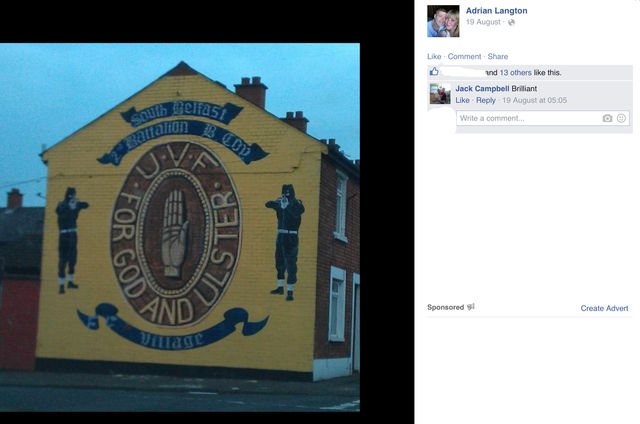 Adrian Langton's profile shows sympathy for the UVF