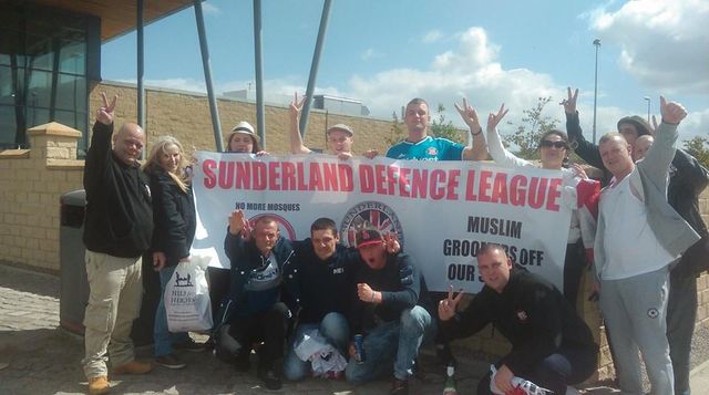 Alan Bozwell Rain with Sunderland Defence League members