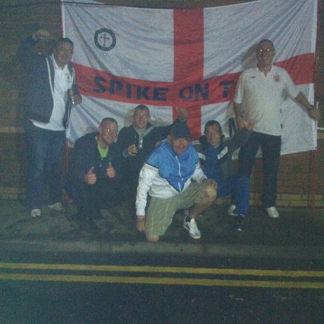 Andrew Benton with Teesside EDL members